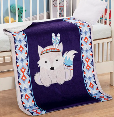 Sherpalined Animal Baby Blanket