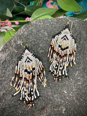 4'' Beaded Fringe Earrings