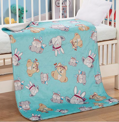 Sherpalined Animal Baby Blanket