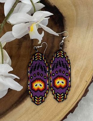 Beaded Bear Paw Earrings