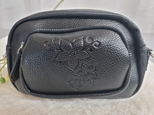 Leather Embossed Crossbody Purse